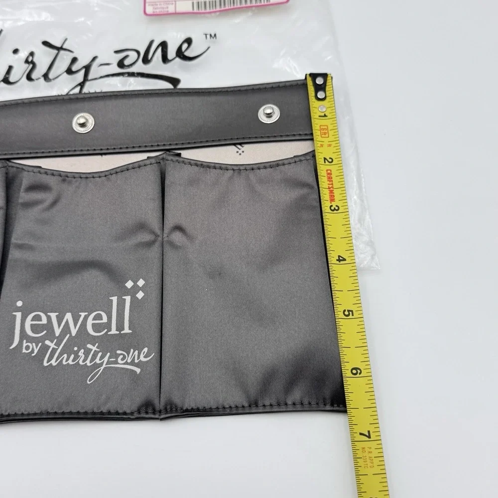 NEW Jewell By Thirty One Triple Slit Pocket Snap Bag Pouch City Charcoal Organiz